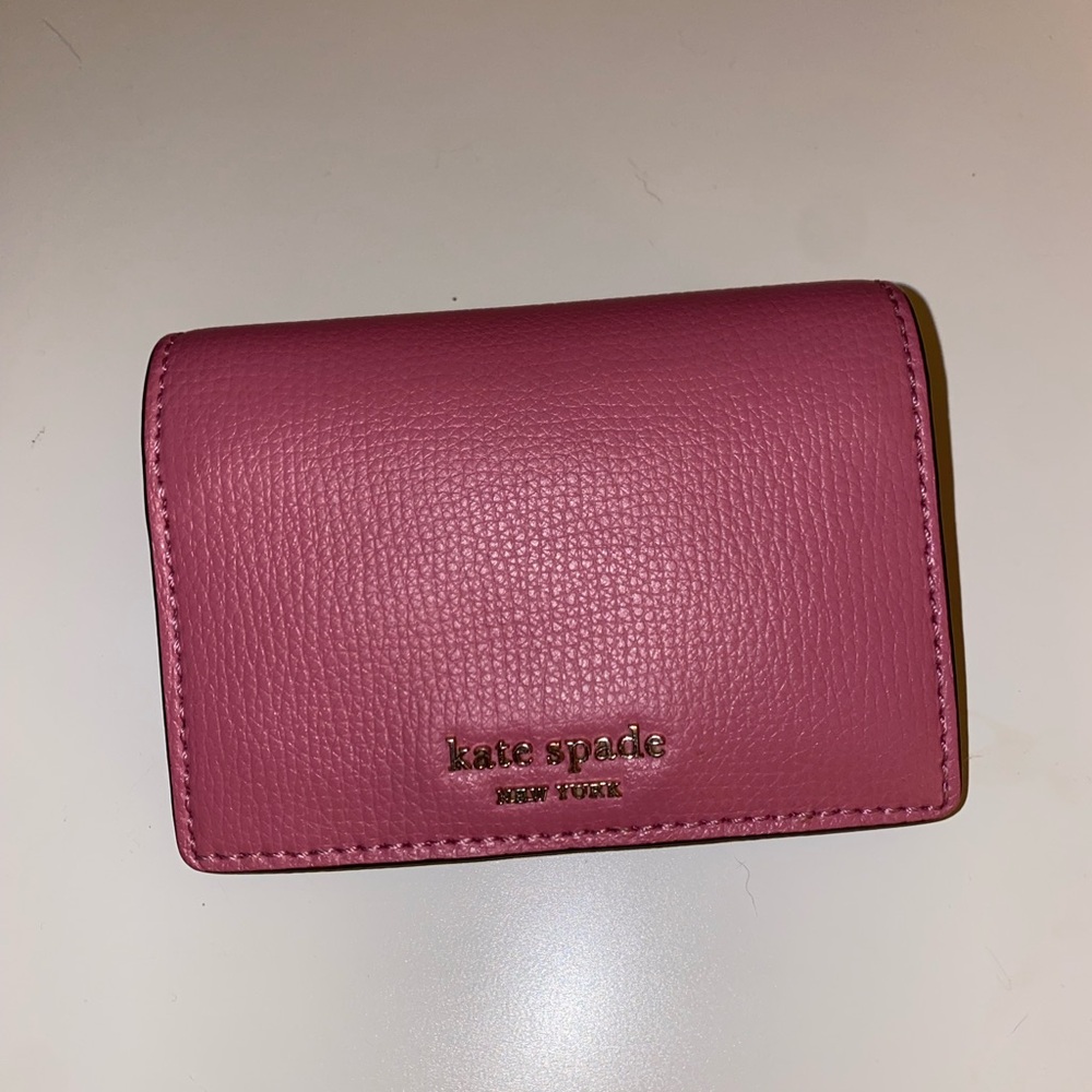 Kate spade pink leather small bifold wallet